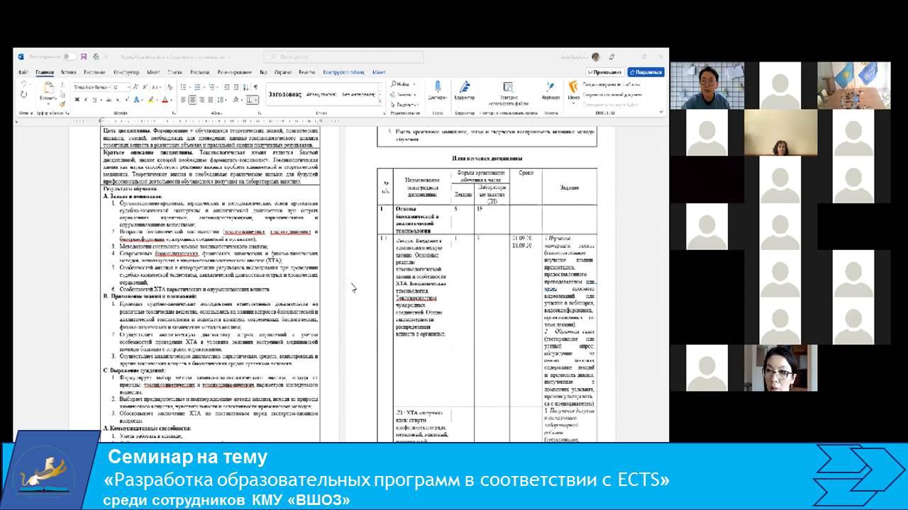Семинар на тему «Разработка образовательных программ в соответствии с ECTS»